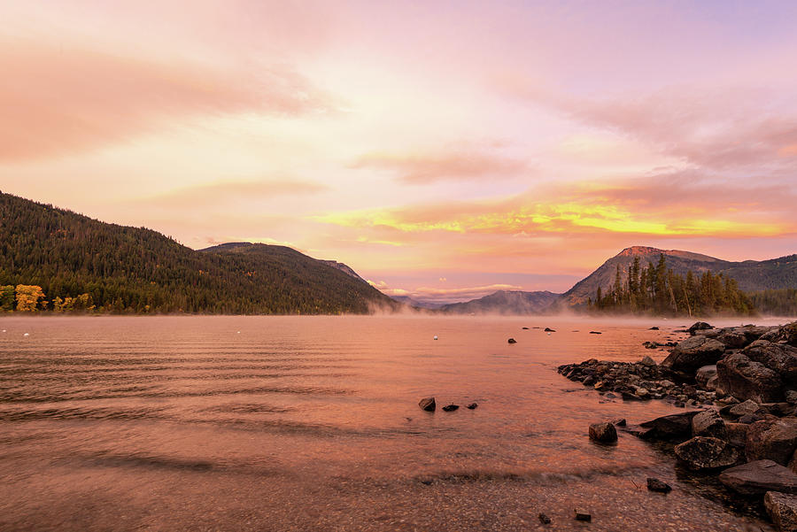 Sunrise in Lake Wenatchee Digital Art by Michael Lee