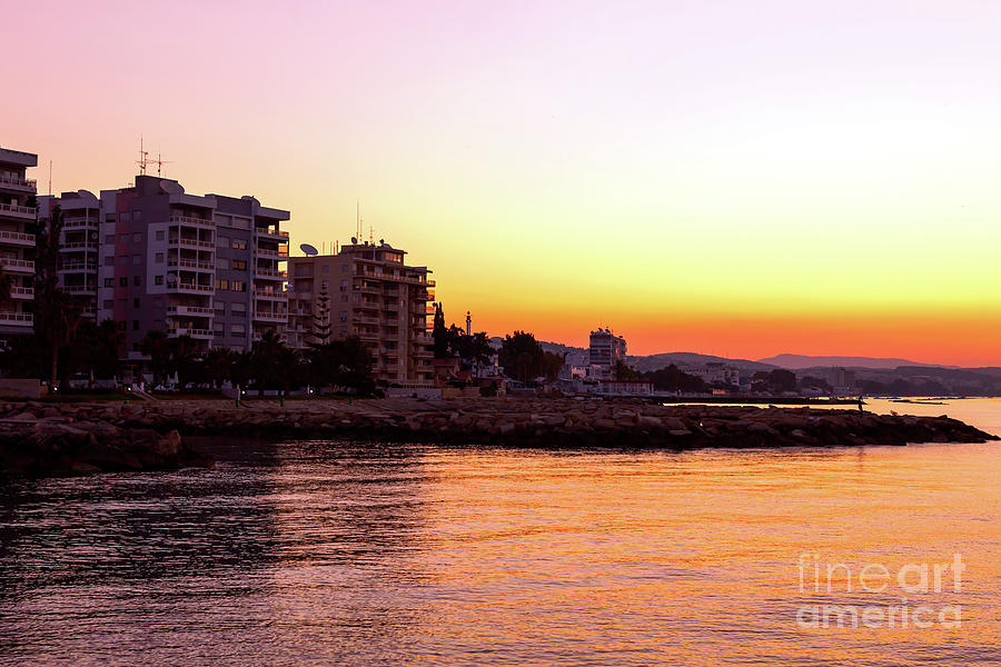 City Photograph - Sunrise in Limassol Cyprus by John Rizzuto