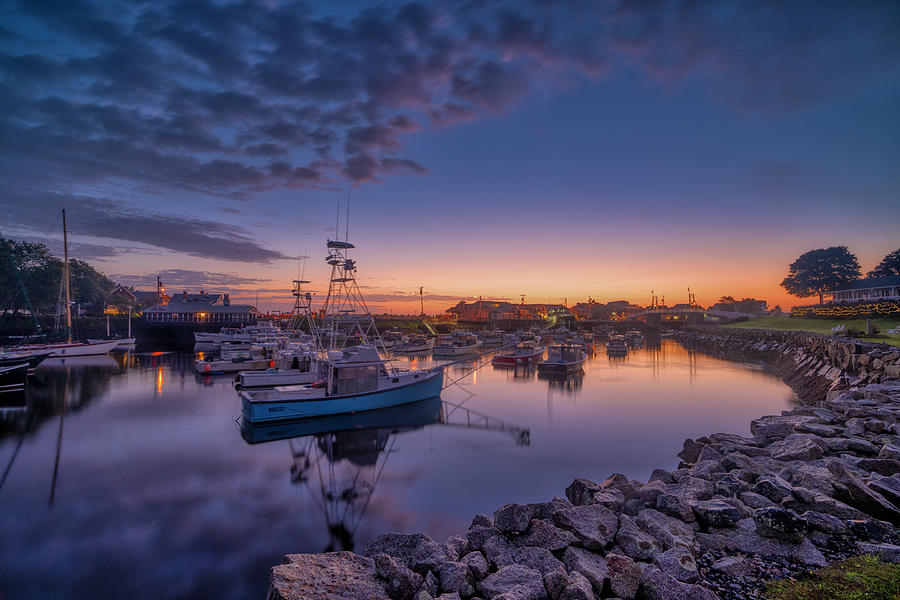 Sunrise in Perkins Cove Photograph by Penny Polakoff
