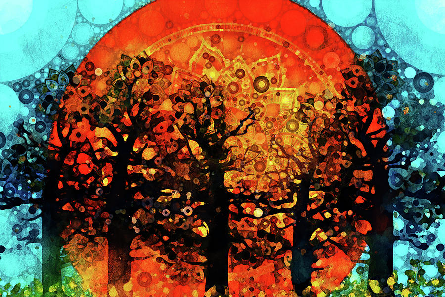 Sunrise in the Forest Digital Art by Peggy Collins