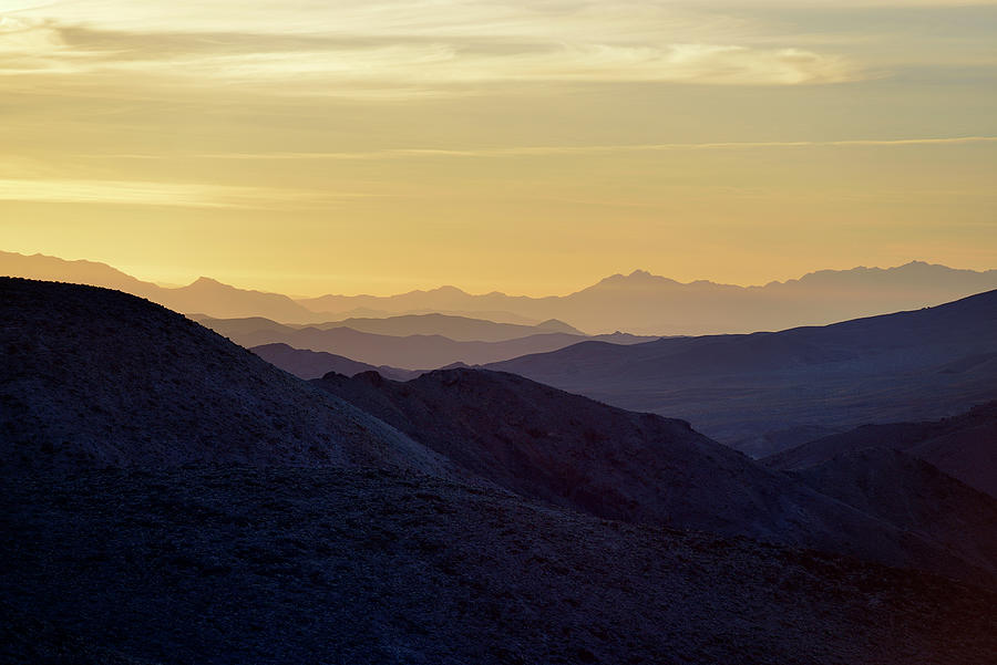 Sunrise in the mountains, Dantes View, Death Valley, California Photograph by Kevin Oke