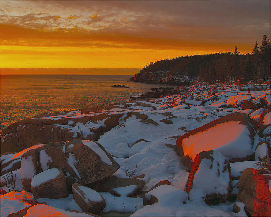 Sunrise In Winter Along Ocean Drive Photograph by Stephen Vecchiotti