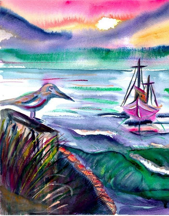 Sunrise Painting by Janet Doggett Sunrise Painting by Janet Doggett