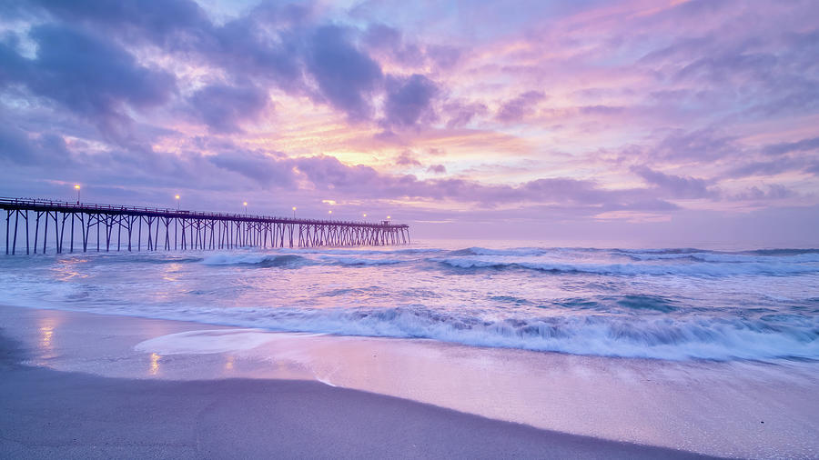 Sunrise - Kure Beach Pier - 1 Photograph by John Kirkland