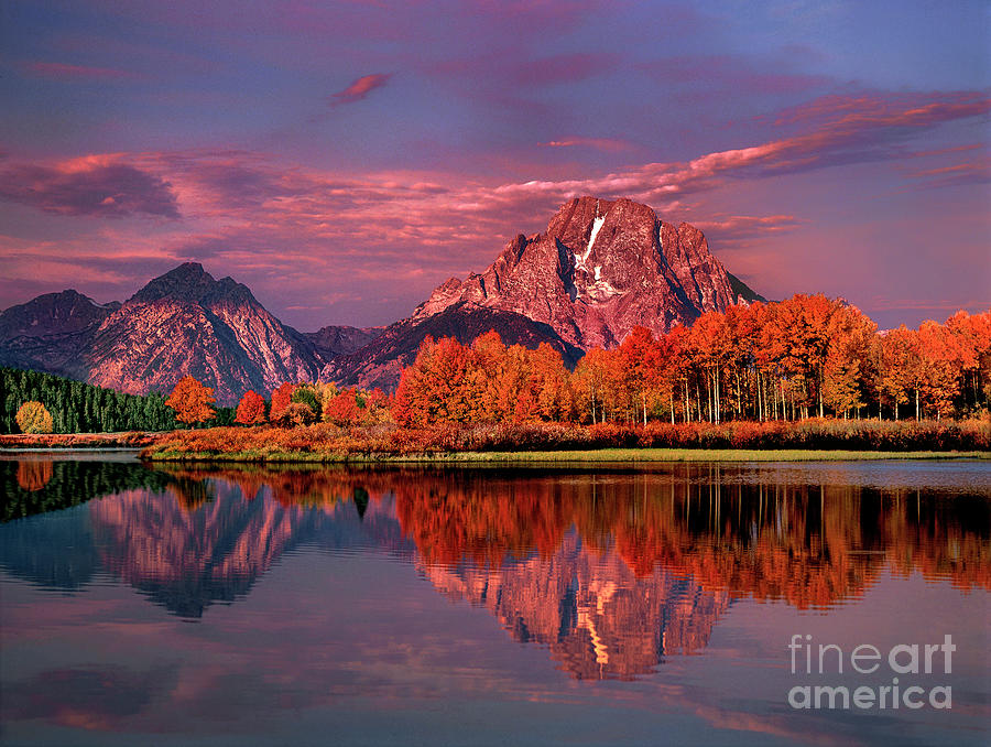 Sunrise Mount Moran Oxbow Bend Grand Tetons Np Photograph by Dave Welling
