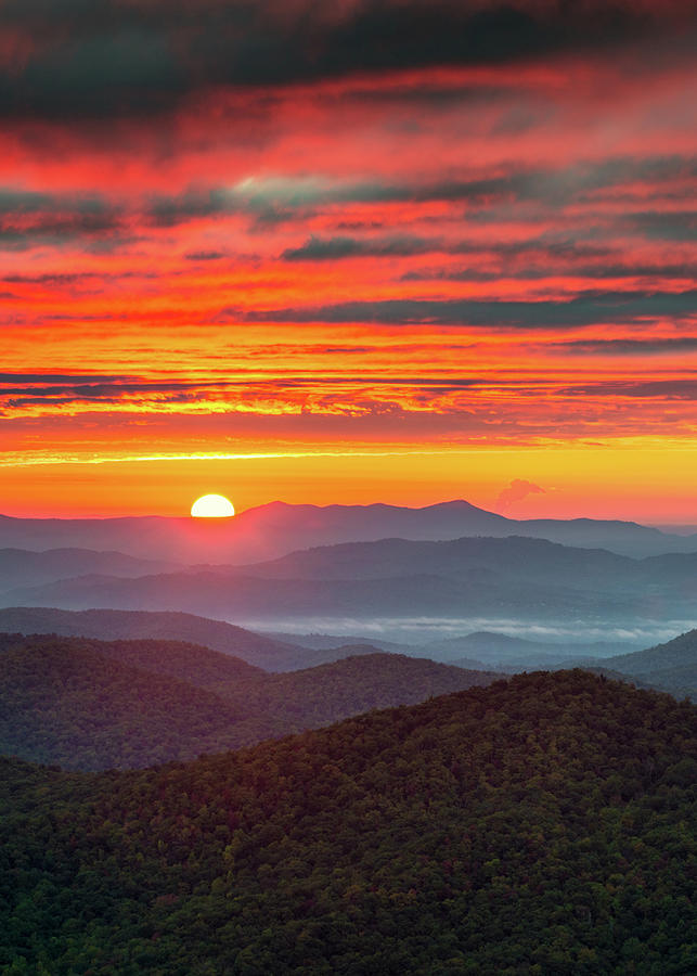 Mountain Photograph - Sunrise Mountain Landscape North Carolina Blue Ridge Parkway Asheville NC by Dave Allen