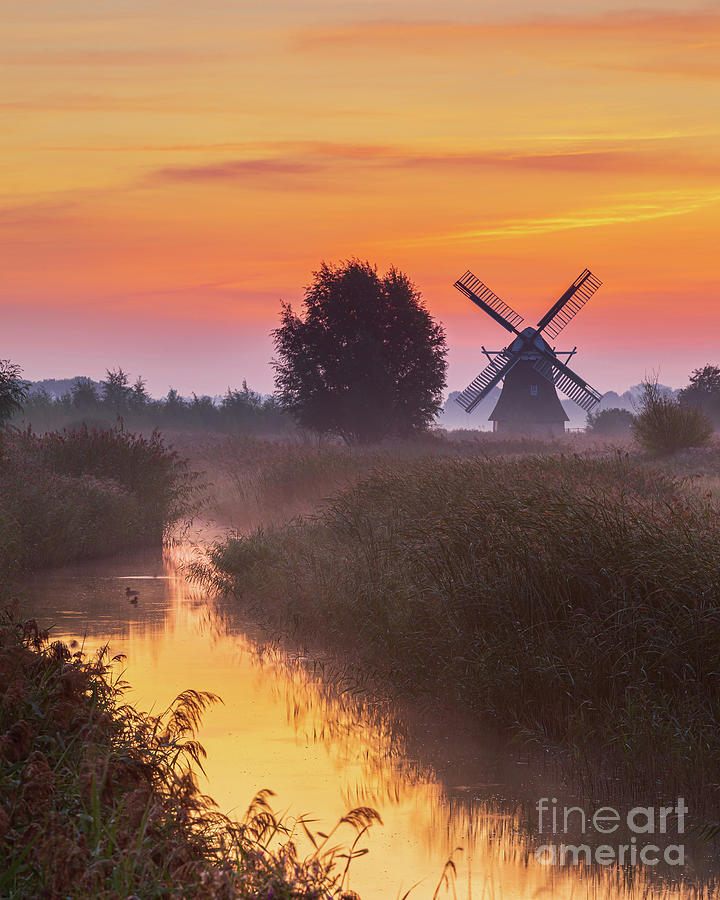 Sunrise Noordermolen, Groningen, Netherlands Photograph by Henk Meijer Photography