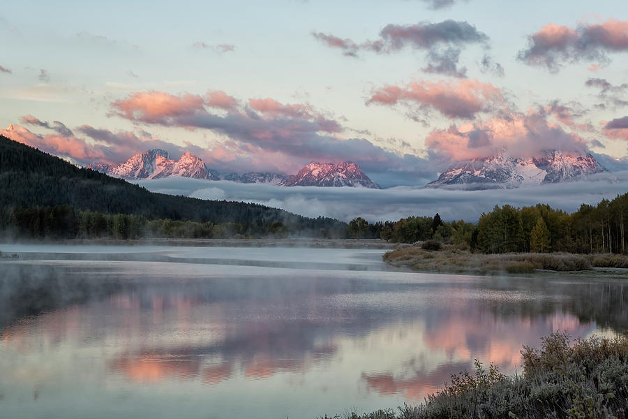 Sunrise of Grand Tetons from Oxbow Bend, Fall, No. 2 Photograph by Belinda Greb