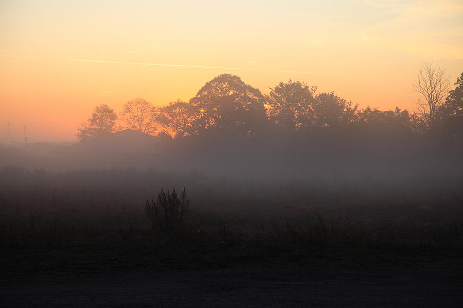 Sunrise on a misty morning Photograph by Pejft