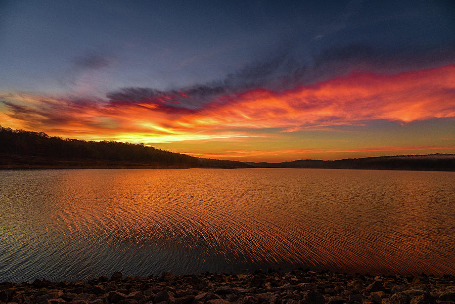 Sunrise on Bull Shoals Lake Photograph by Ron Lewis - Fine Art America