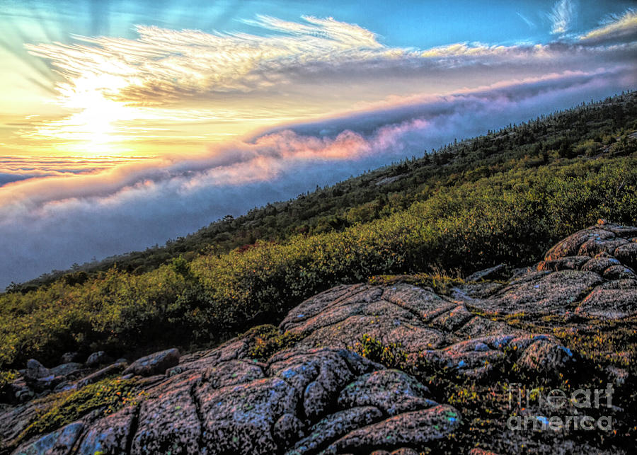 Sunrise on Cadillac Mountain Acadia Photograph by Rebecca Snyder