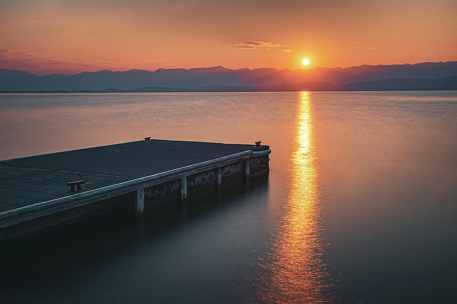 Sunrise on Flathead Lake  Photograph by Adam Mateo Fierro