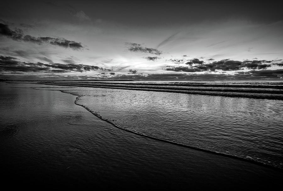 Sunrise on Old Orchard Beach Black and White Photograph by Rick Berk ...