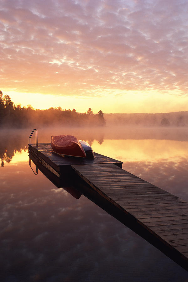 Sunrise on Oxtongue Lake , Dwight , Ontario , Canada Photograph by Comstock