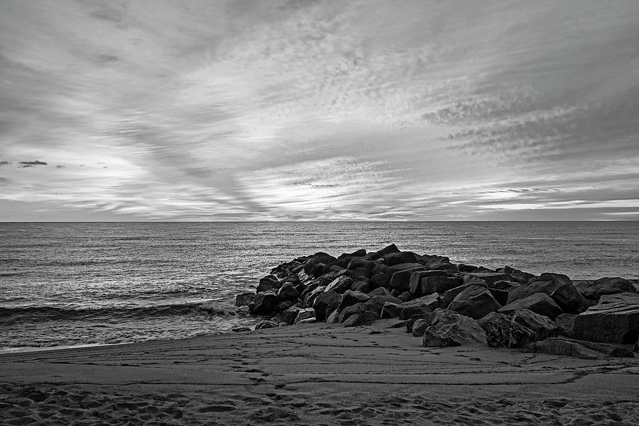 Sunrise on Plum Island Newburyport MA Blue Water Black and White Photograph by Toby McGuire Sunrise on Plum Island Newburyport MA Blue Water Black and White Photograph by Toby McGuire