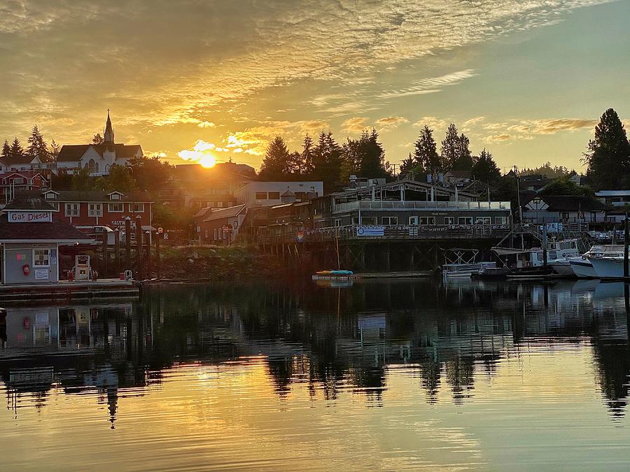 Sunrise on Poulsbo Waterfront  Photograph by Jerry Abbott