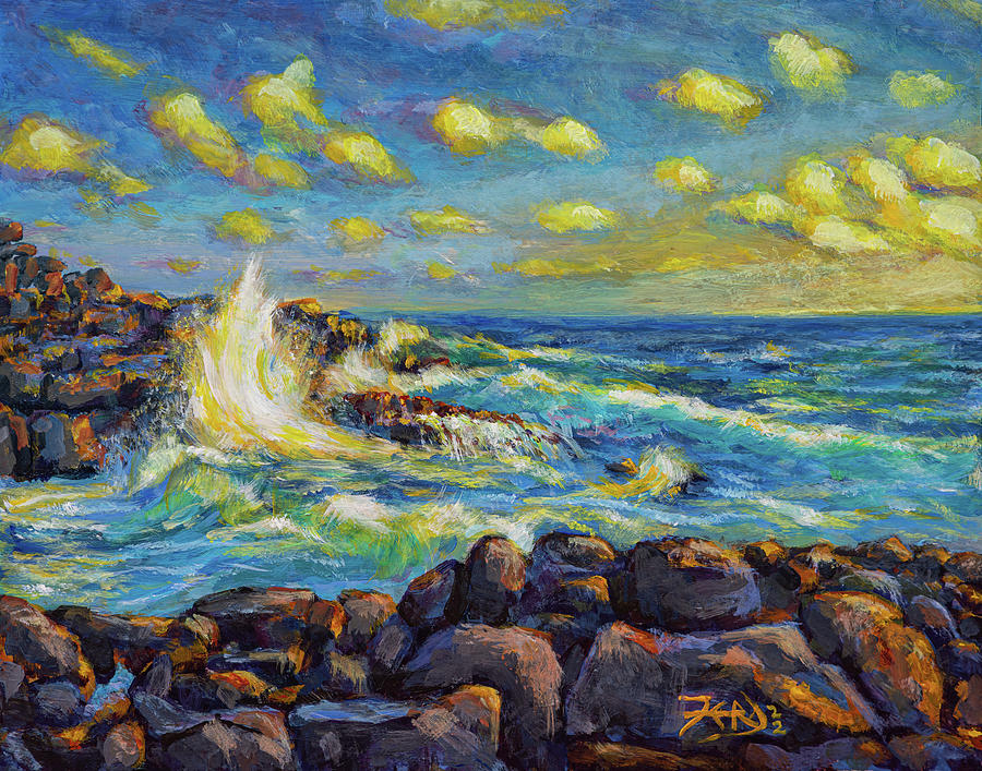 Sunrise on Shipwreck Beach Painting by Robert FERD Frank