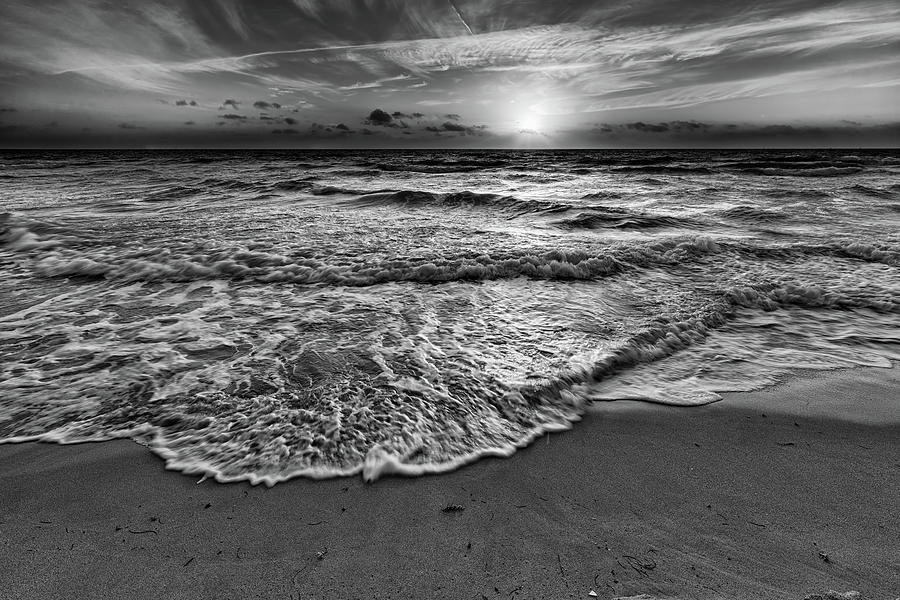 Miami Photograph - Sunrise on South Beach II in Black and White by Rick Berk