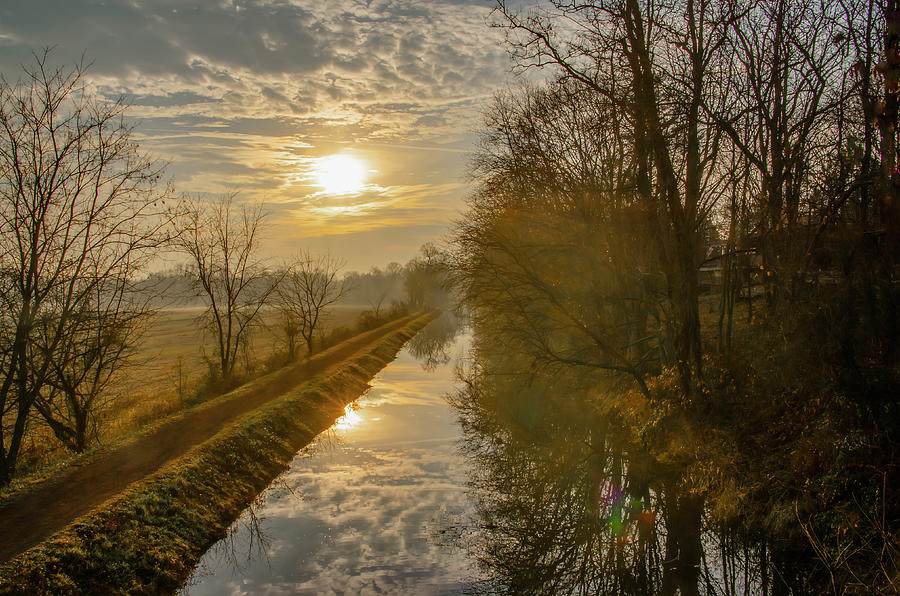 Sunrise Photograph - Sunrise on the Delaware Canal - Washingtons Crossing Pennsylvani by Bill Cannon