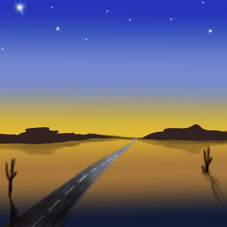 Sunrise on the Desert Digital Art by Mary Bedy