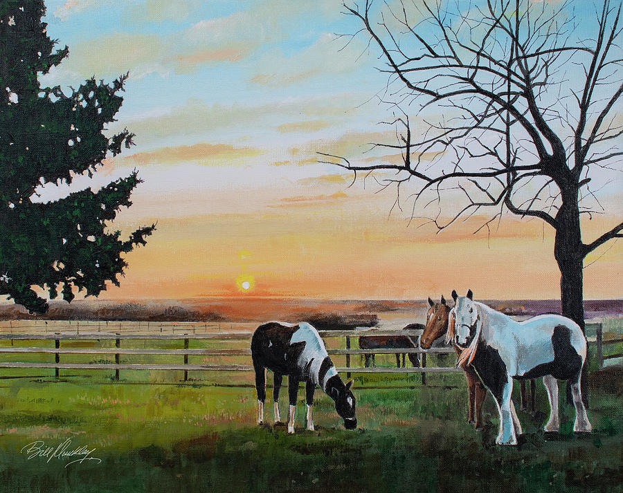 Sunrise on the Farm Painting by Bill Dunkley
