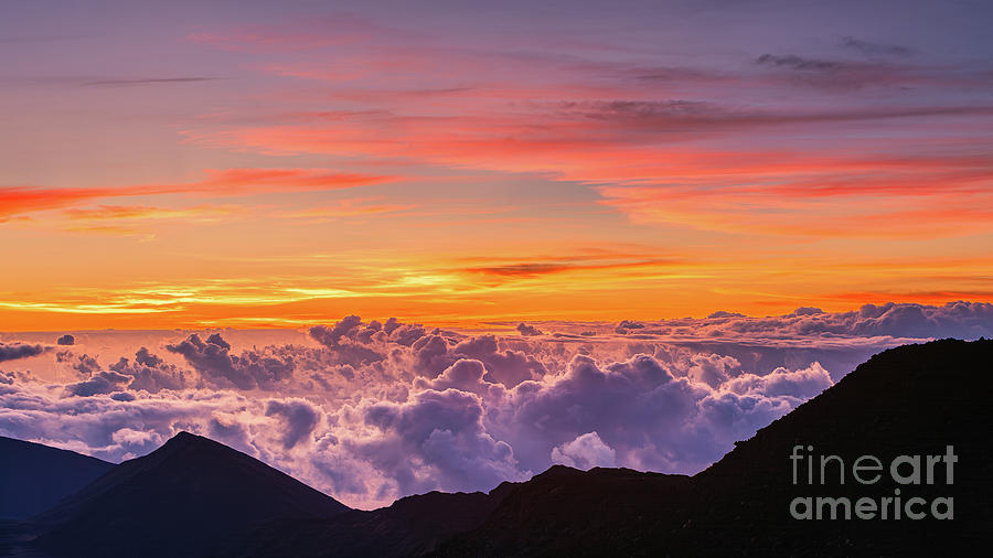 Sunrise on the Haleakala volcano, Maui, Hawaii Photograph by Henk Meijer Photography