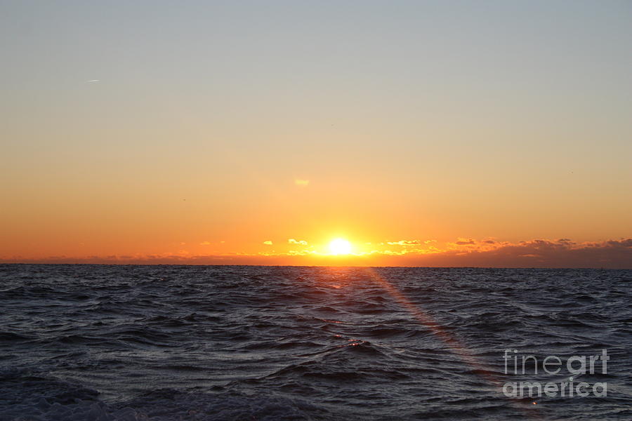 Sunrise On The Horizon Over Long Island Photograph by Barbra Telfer