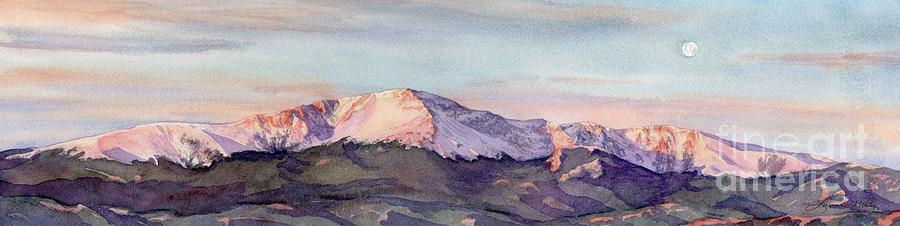 Colorado Springs Painting - Sunrise on the Peak by Lorraine Watry