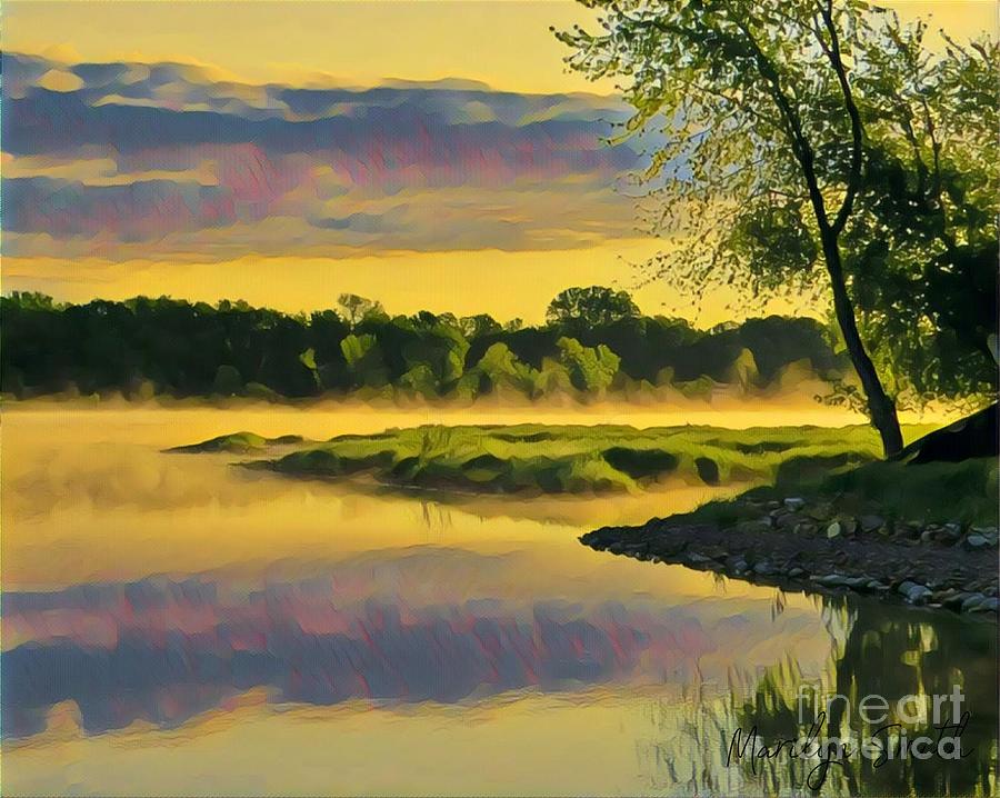Sunrise on the Water Painting by Marilyn Smith
