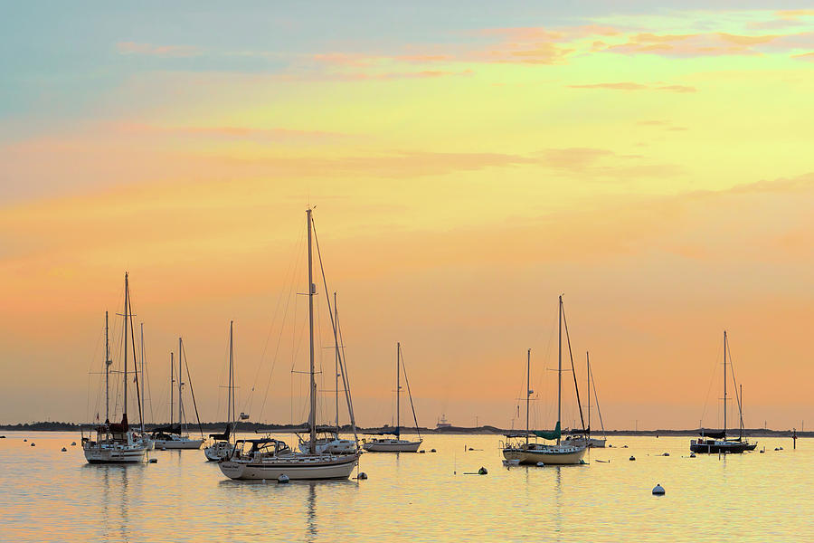 Sunrise over a marina Photograph by Andrew Wolff - Pixels