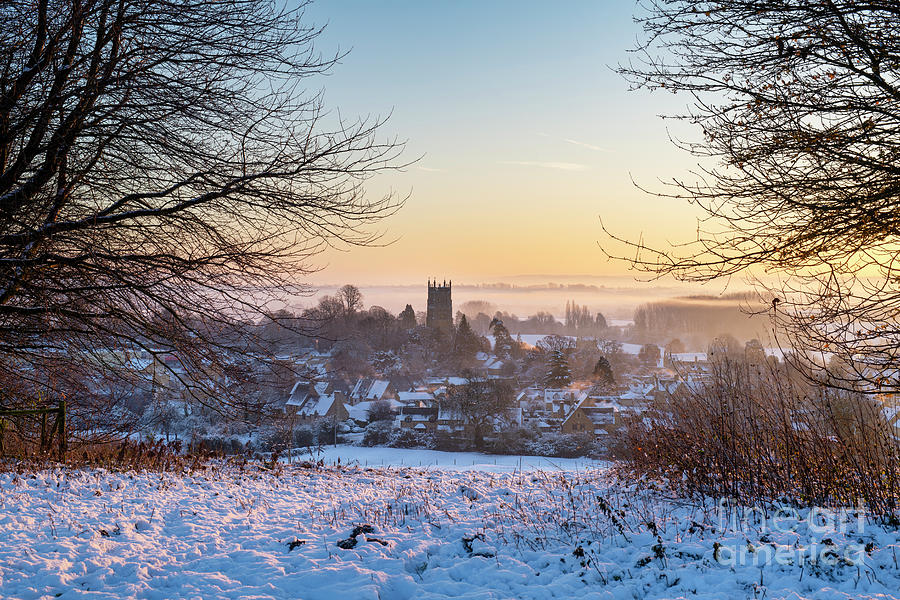 Sunrise over Chipping Campden in the Snow Photograph by Tim Gainey