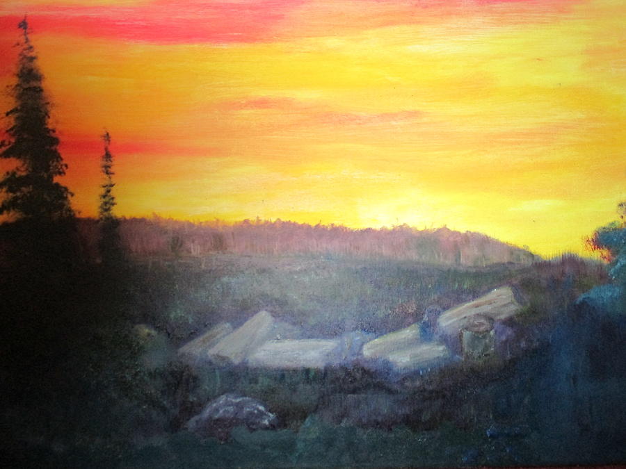 Sunrise Over Field  400 Painting by Elizabeth Simpson
