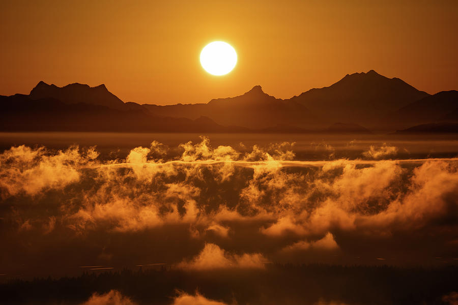 Sunrise over Fog 1 Photograph by Gary Skiff