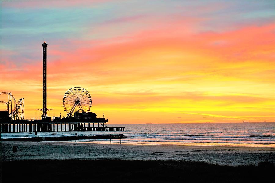 Sunrise over Galveston Island Photograph by Janet Kay - Fine Art America