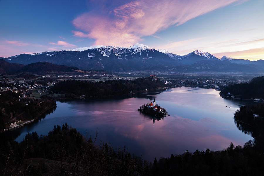 Sunrise over Lake Bled from Mala Osojnica Photograph by Ian Middleton
