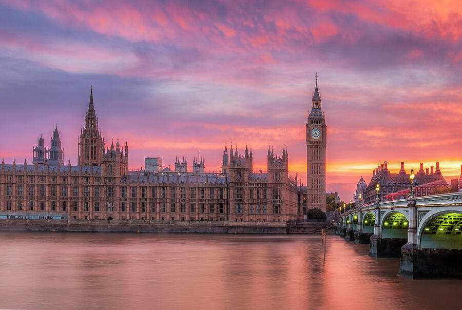 London Photograph - Sunrise over London by Andrew Soundarajan