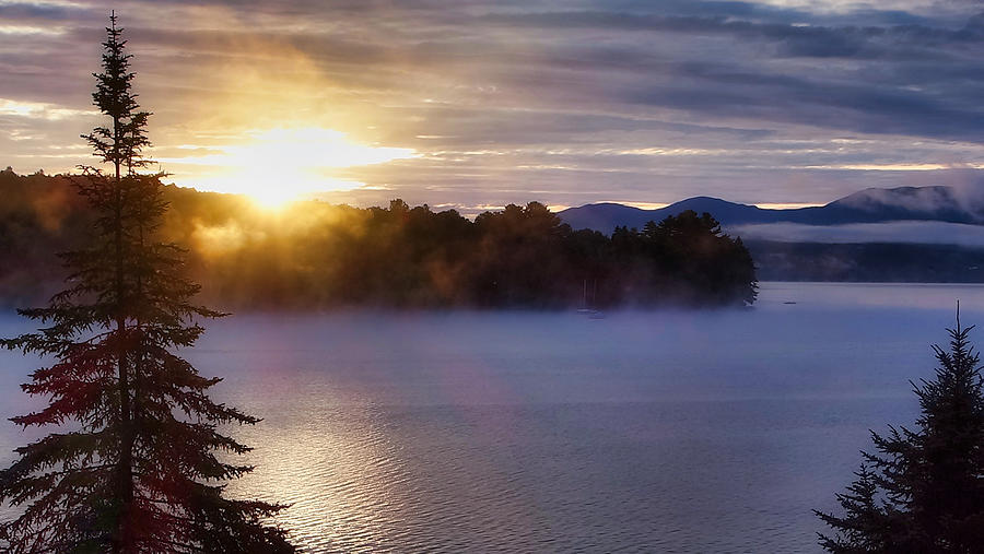 Sunrise Over Maine Lake Photograph by Russ Considine