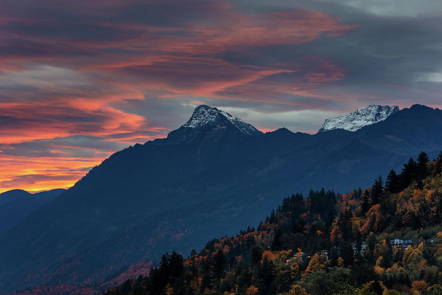 Sunrise over Mount Cheam and Promontory Hill Photograph by Pierre Leclerc Photography