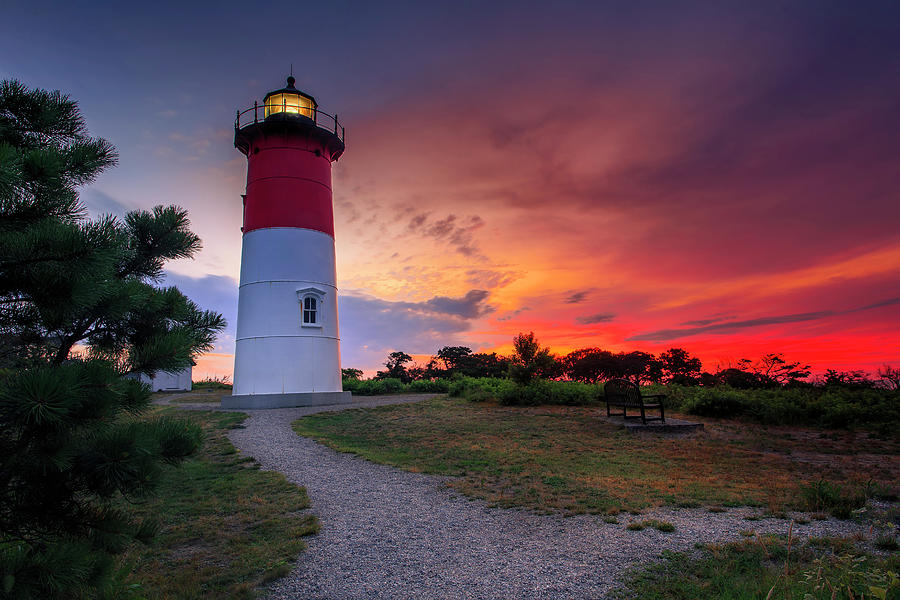 Sunrise Over Nauset Lighthouse On Cape Cod National Seashore Photograph by Darius Aniunas