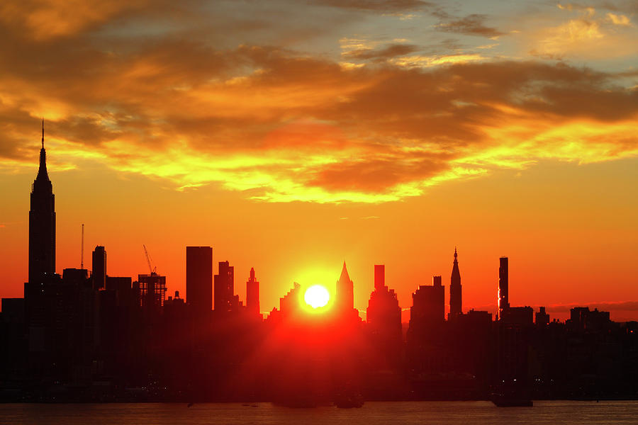 Sunrise over New York City Photograph by Habib Ayat