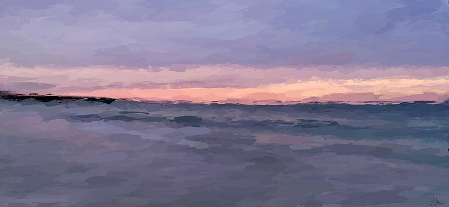 Sunrise Over Ocean Mixed Media by Anthony Fishburne