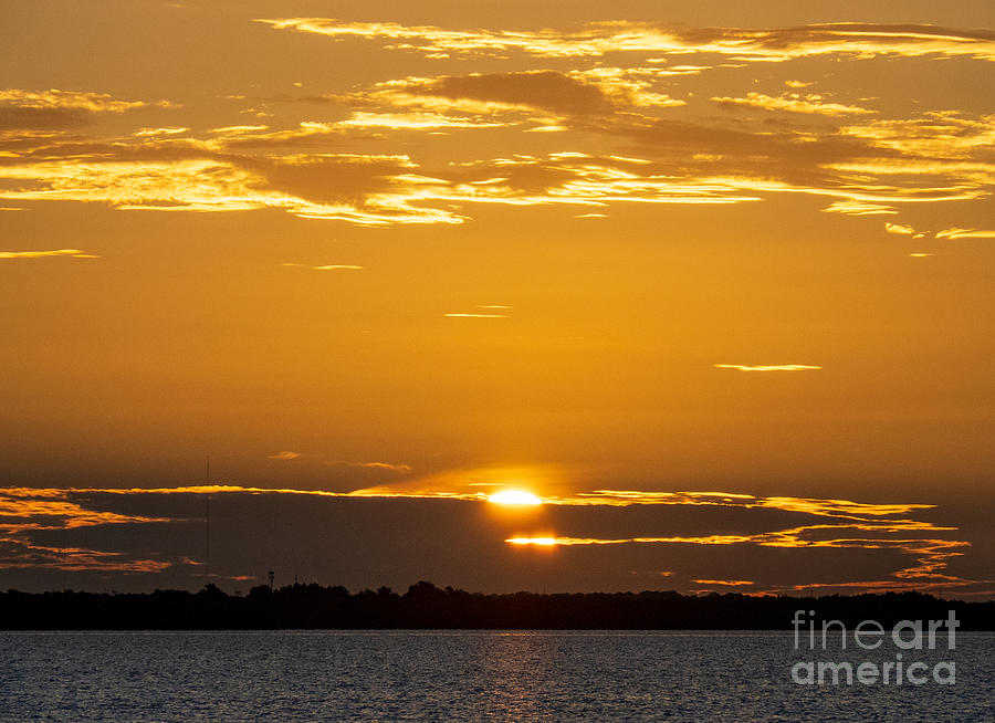Sunrise over Old Tampa Bay in Safety Harbor Florida Photograph by L Bosco