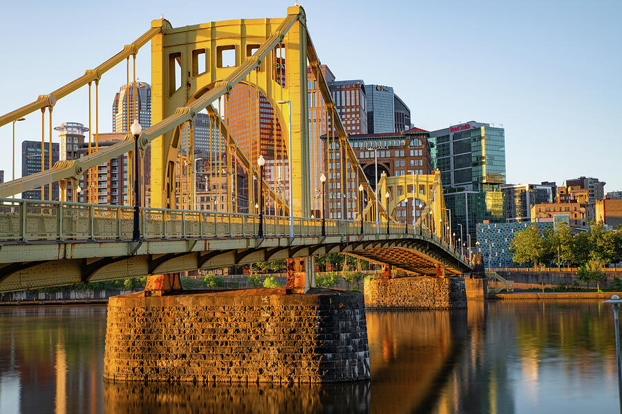 Sunrise Over Pittsburgh And Clemente Bridge Photograph by Gregory Ballos Sunrise Over Pittsburgh And Clemente Bridge Photograph by Gregory Ballos