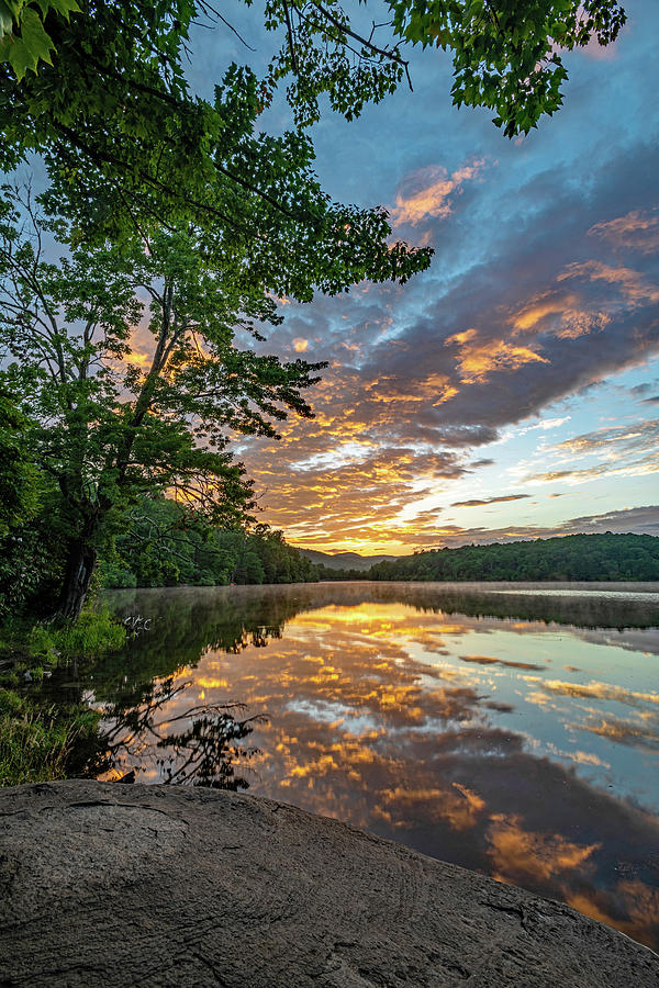 Sunrise Over Price Lake - Blue Ridge Parkway Vertical Photograph by Eric Albright