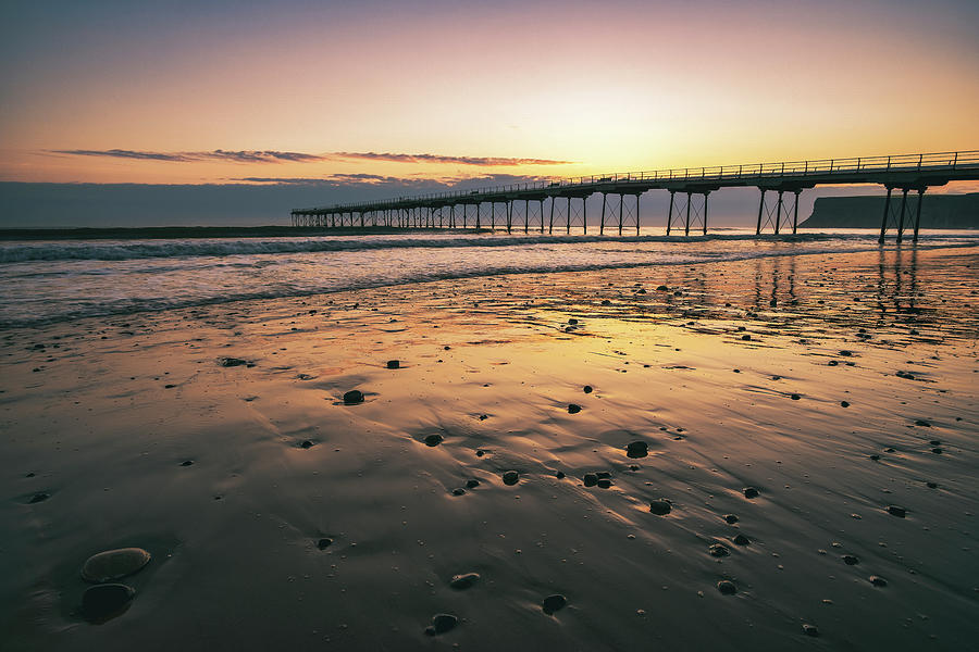 Sunrise Over Saltburn Beach Photograph