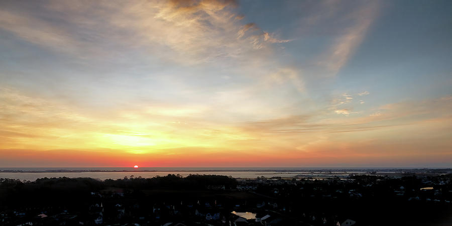 Sunrise Over the Atlantic and Fenwick Island Photograph by Bill Swartwout
