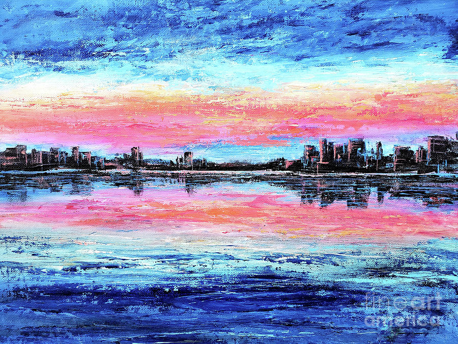 Sunrise Over the City Painting by Zan Savage