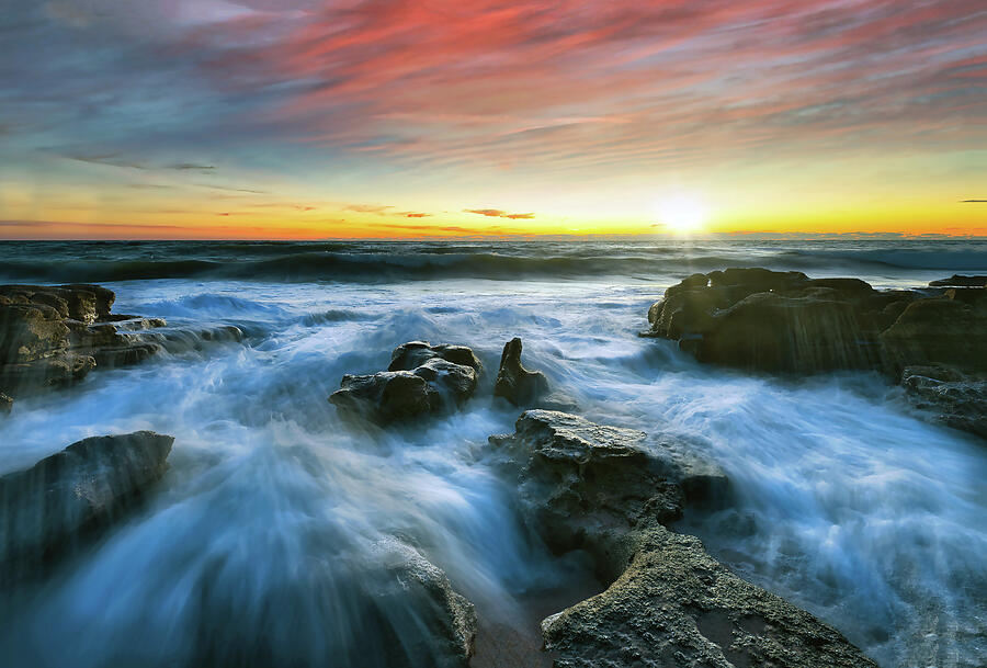 Sunrise over the Coquina Photograph by Steve Brooks - Fine Art America