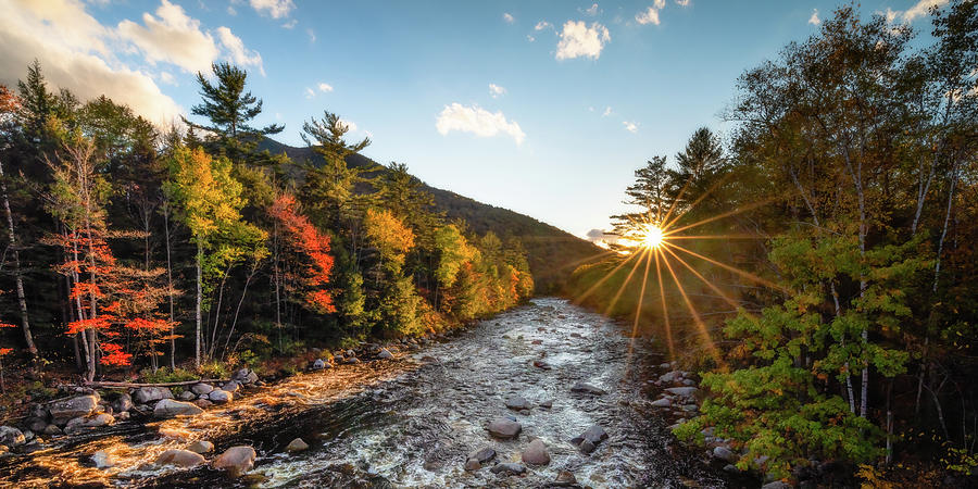 Sunrise over the East Branch Pemigewasset River Photograph by William Dickman