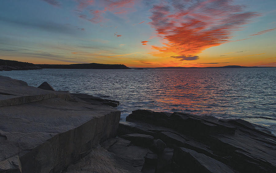 Sunrise Over The Gulf of Maine - Acadia National Park Photograph by Stephen Vecchiotti